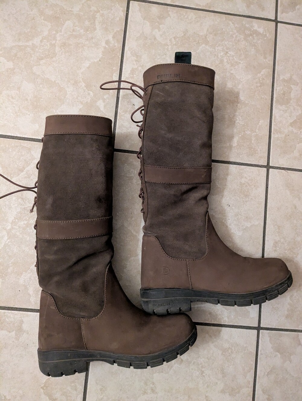 Dublin Danman Knee High Water Resistant Horse Barn Boots Women's Size 7